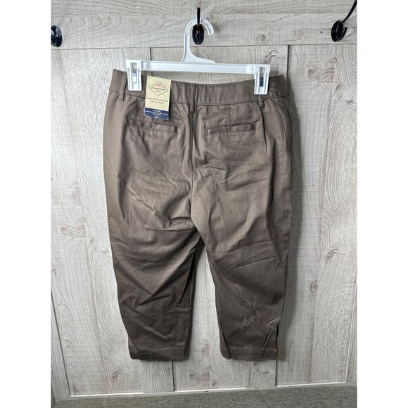 St. Johns Bay Womens Cafe Brown Capri Pants Size 4 Comfortable Easy Fit Pockets - Picture 2 of 7